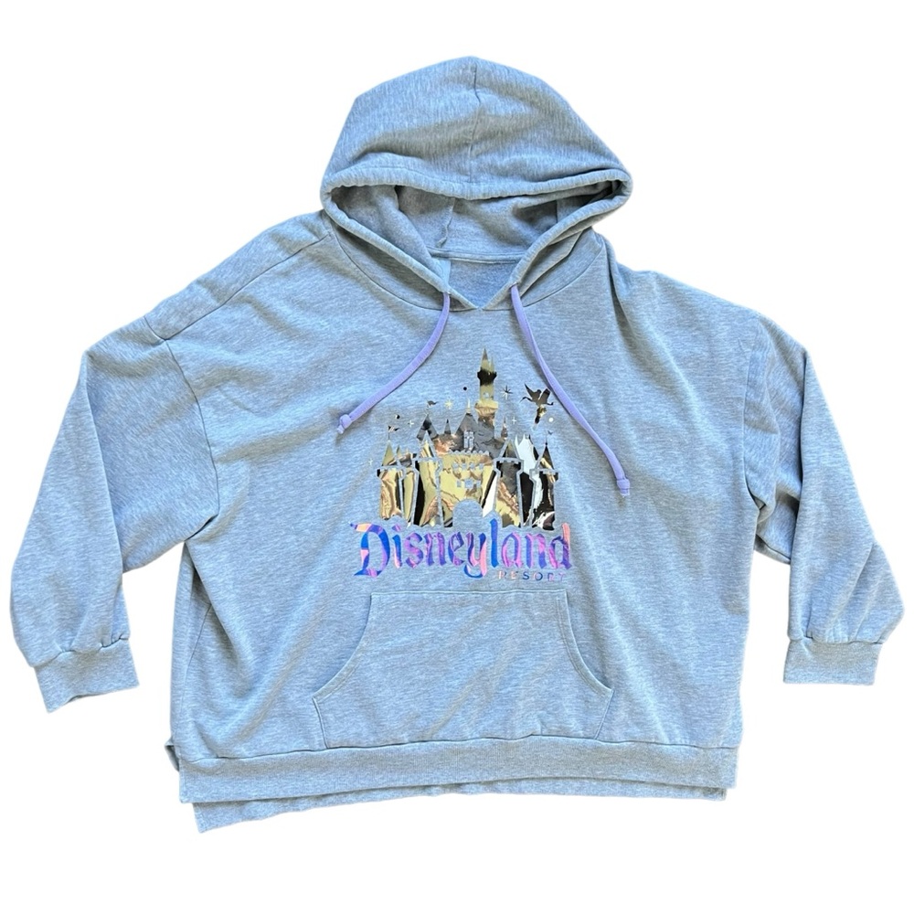 Disneyland Resort Iridescent Reflective Cinderella Castle Hoodie Women size 2XL